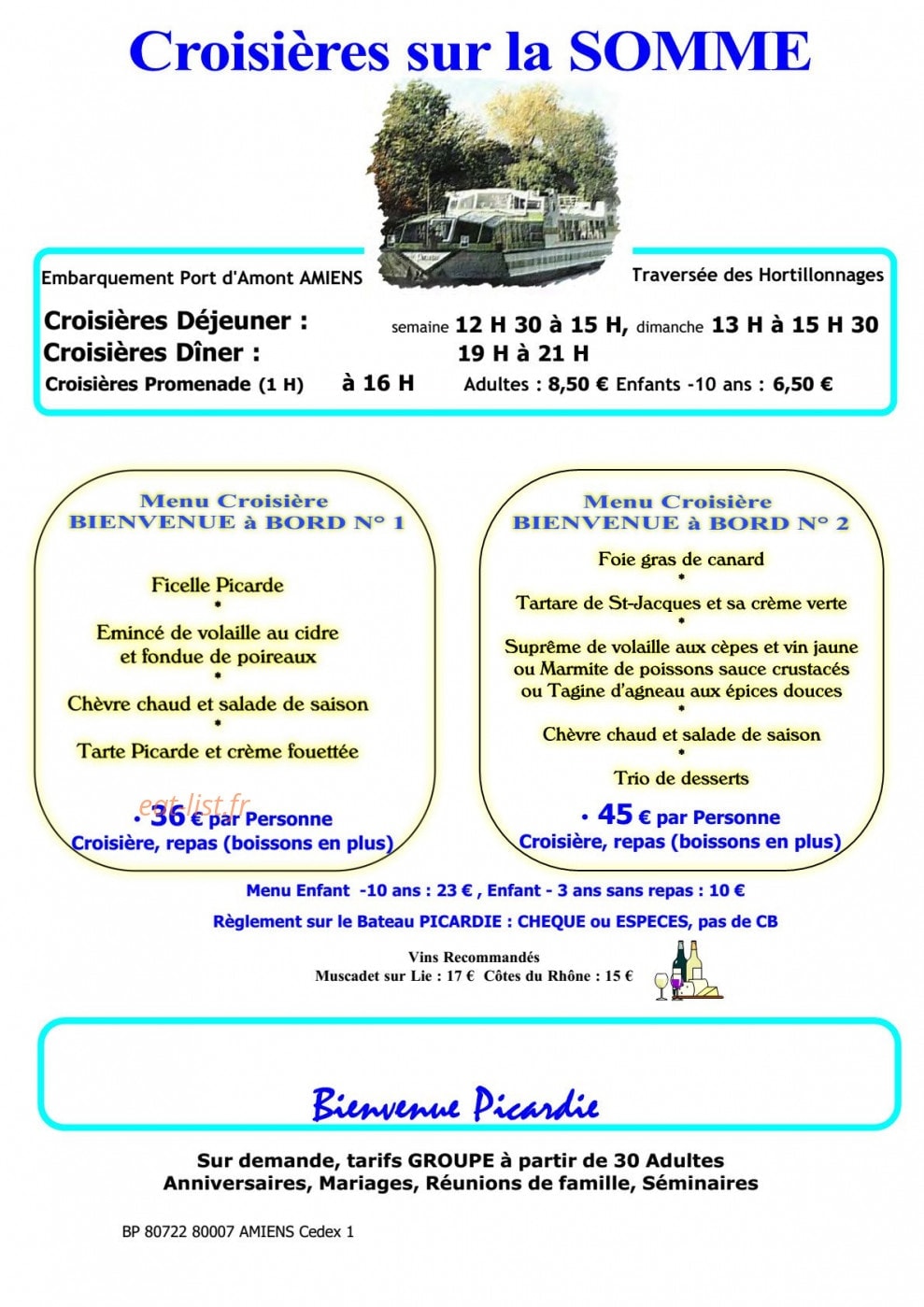 Picardie Croisières — carte page 1