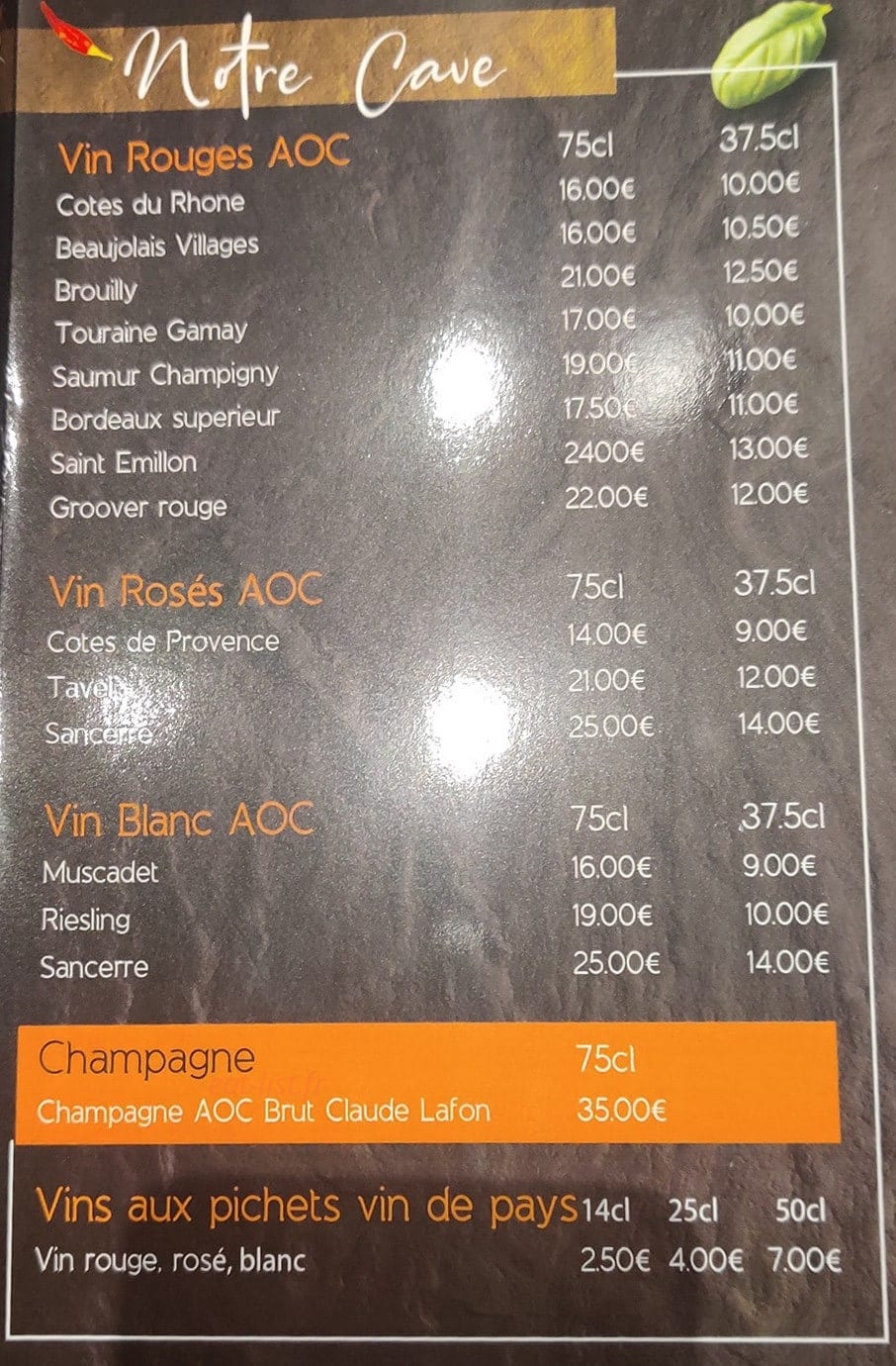 Restaurant jaipur — carte page 2