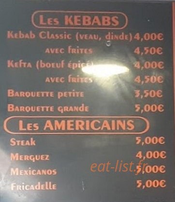 Saint Pierre Kebab — carte page 1
