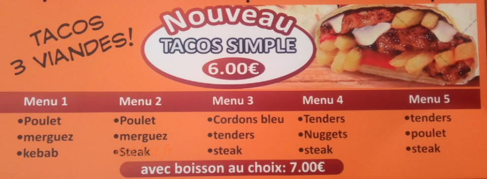 Sandwicherie des Délices — carte page 1