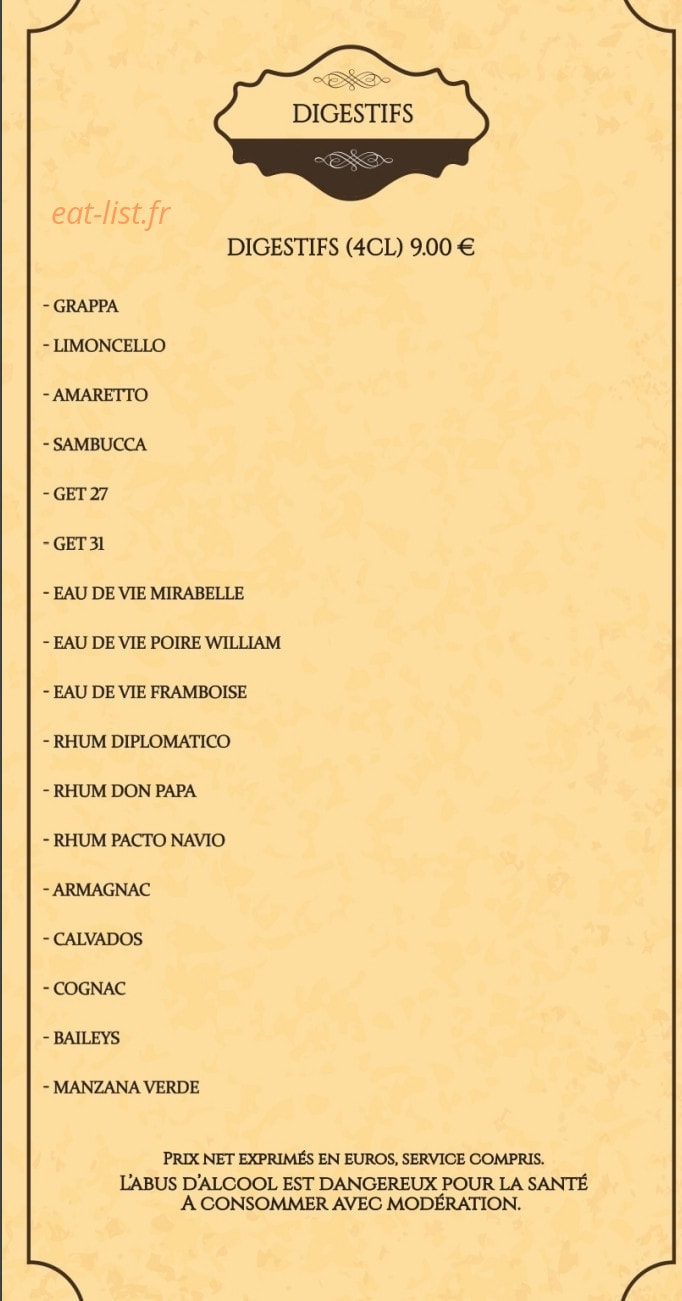 Sibell Steak House — carte page 15
