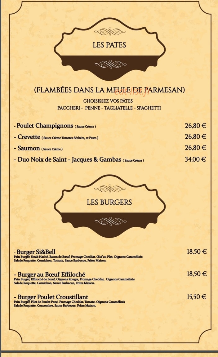 Sibell Steak House — carte page 4