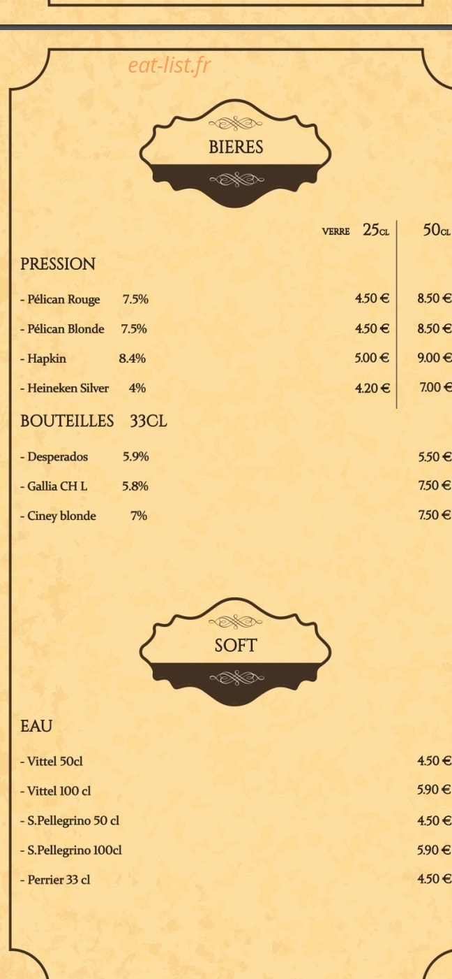 Sibell Steak House — carte page 12