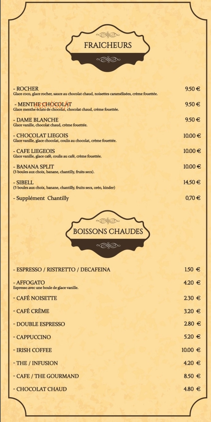 Sibell Steak House — carte page 14