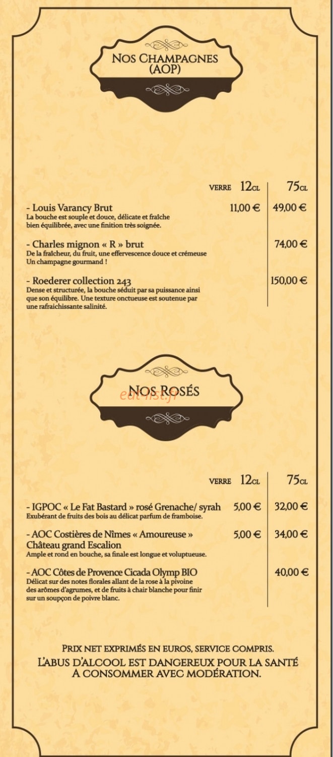 Sibell Steak House — carte page 16