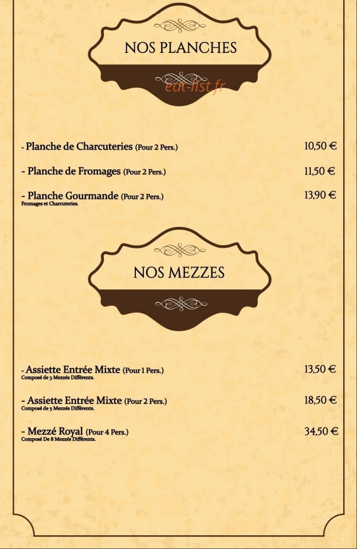 Sibell Steak House — carte page 3