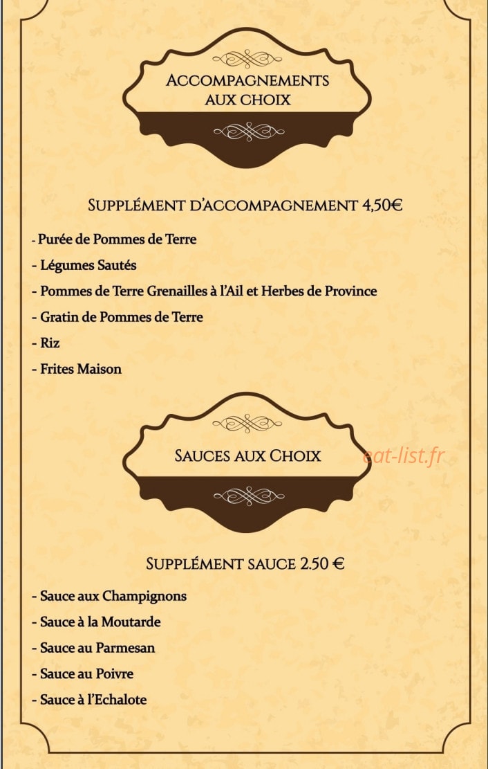 Sibell Steak House — carte page 6