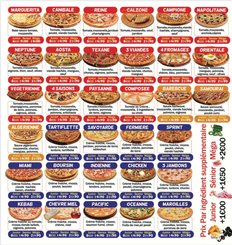 Sprint Pizza — carte page 2