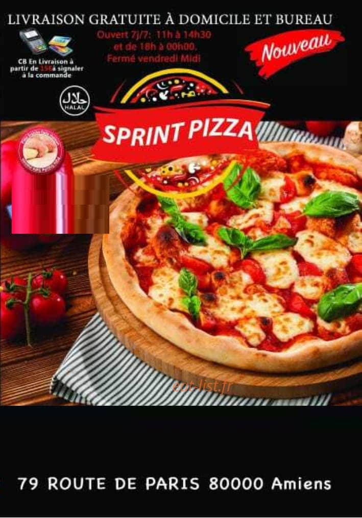 Sprint Pizza — carte page 1