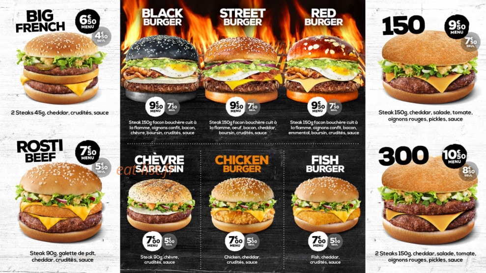 Street Burger — carte page 1