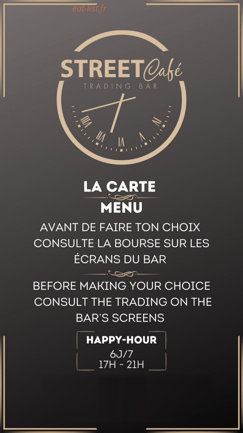 Street café — carte page 1