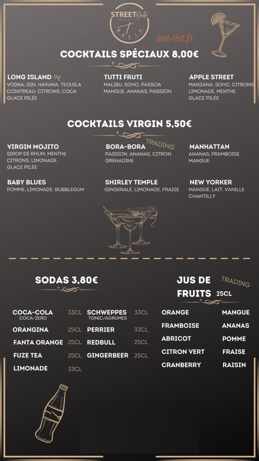 Street café — carte page 3