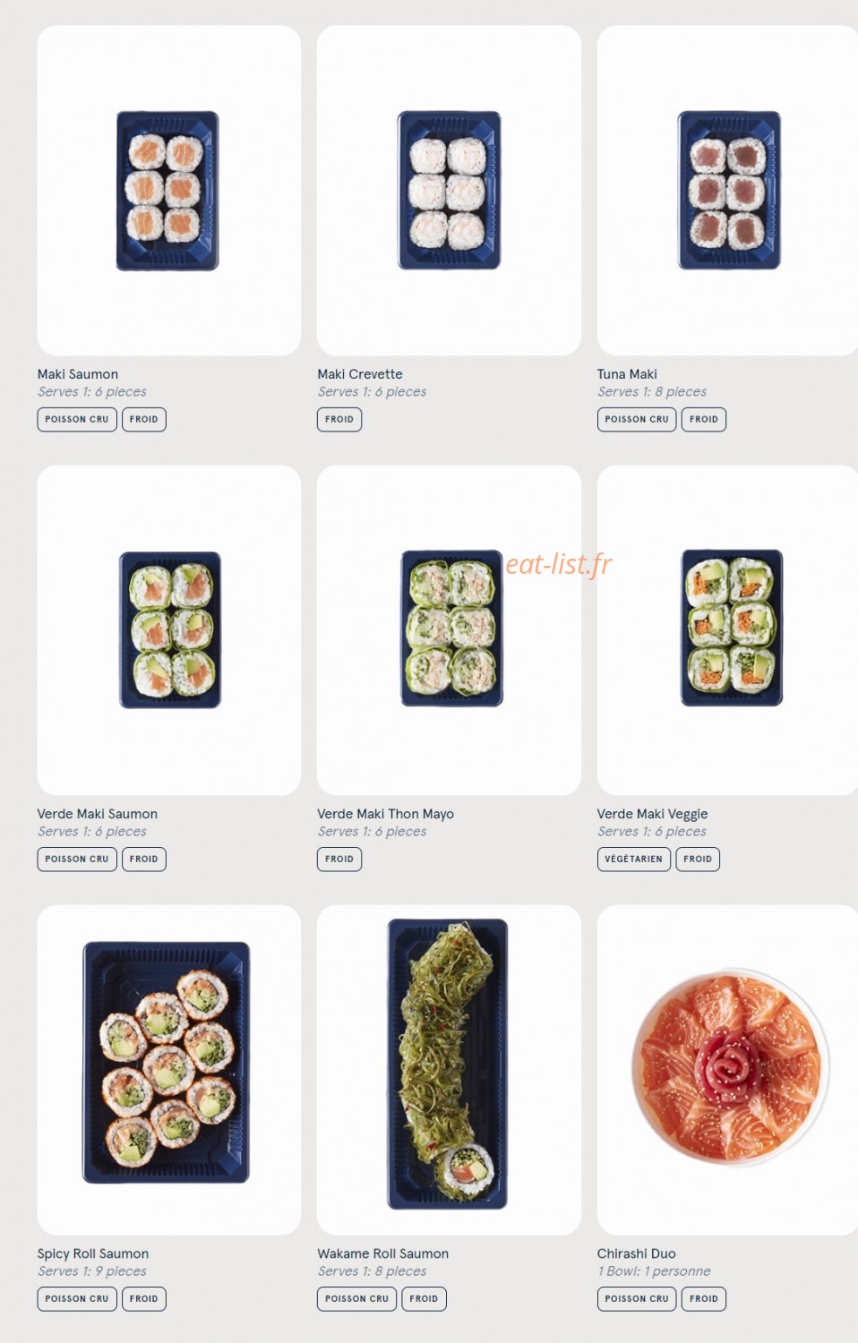 Sushi Daily — carte page 3