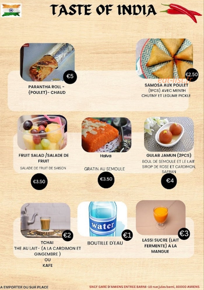 Taste of India — carte page 2