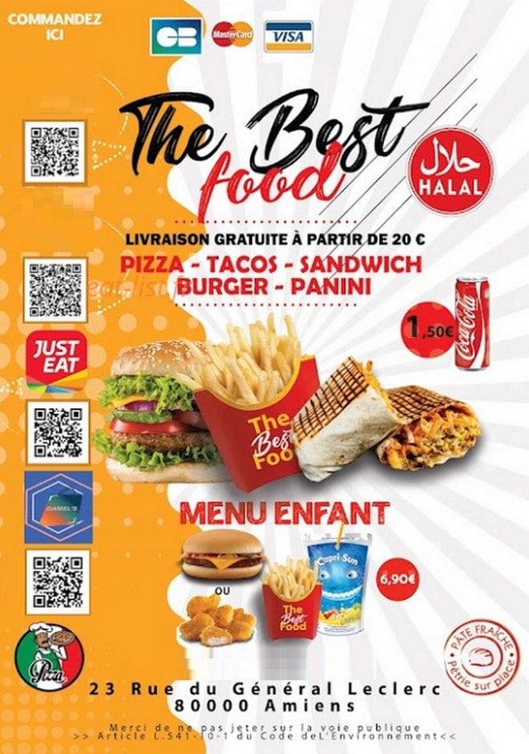 The best food — carte page 1