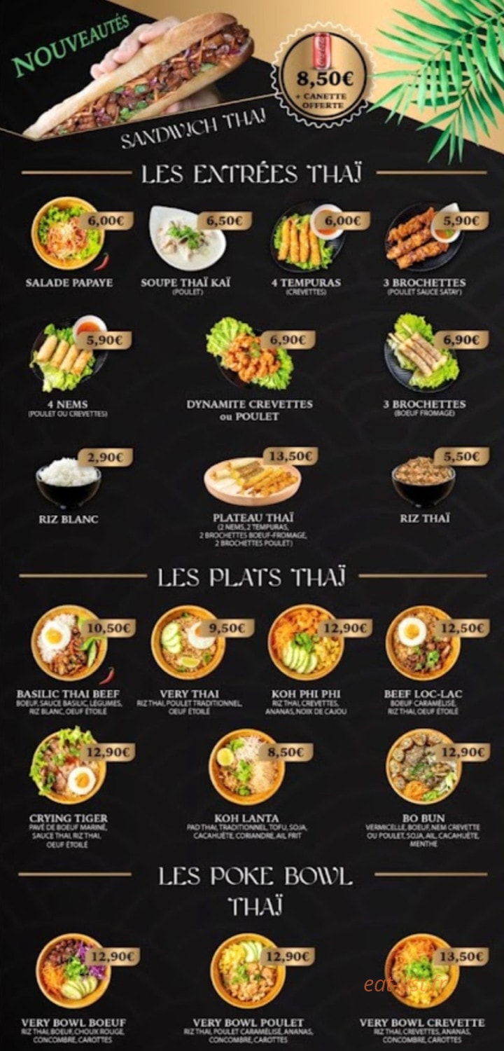 Very Thai & Jap — carte page 1