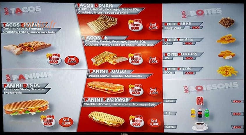 Vignacourt Kebab — carte page 3