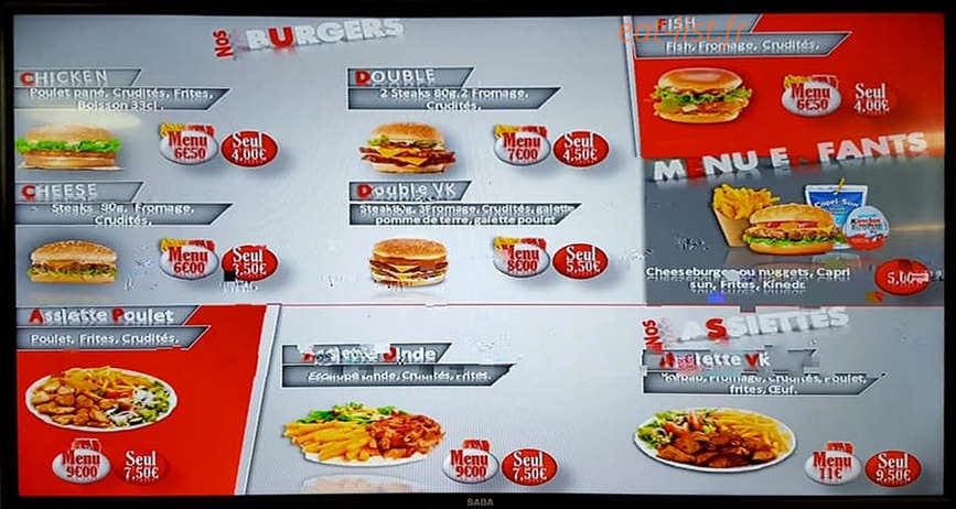 Vignacourt Kebab — carte page 2