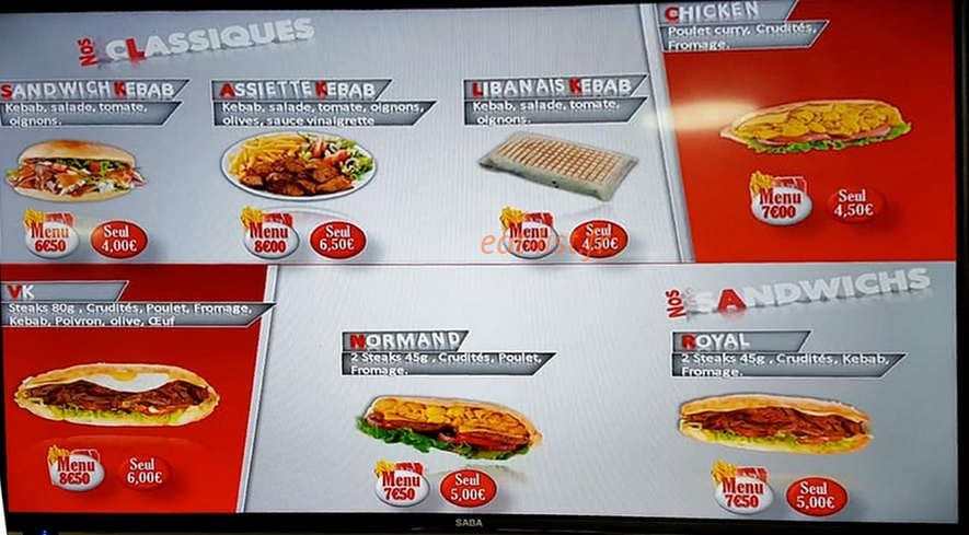 Vignacourt Kebab — carte page 1