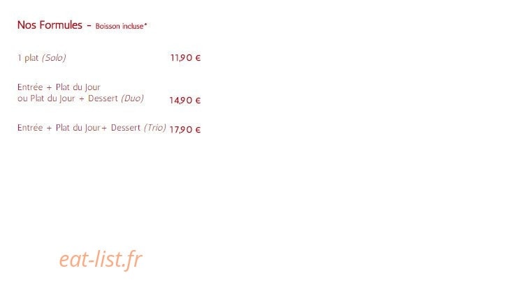 Bistrot des halles — carte page 1