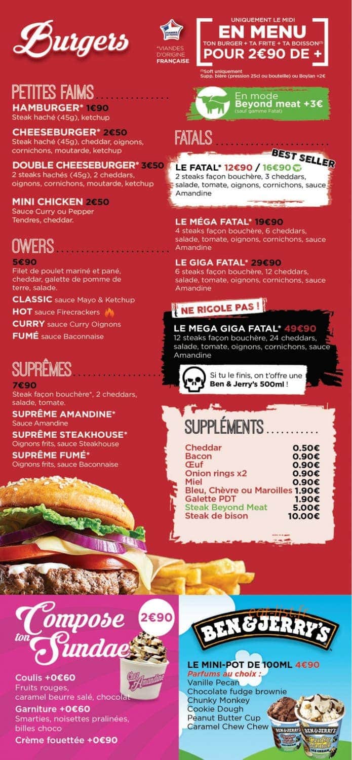 Chez Amandine — carte page 6
