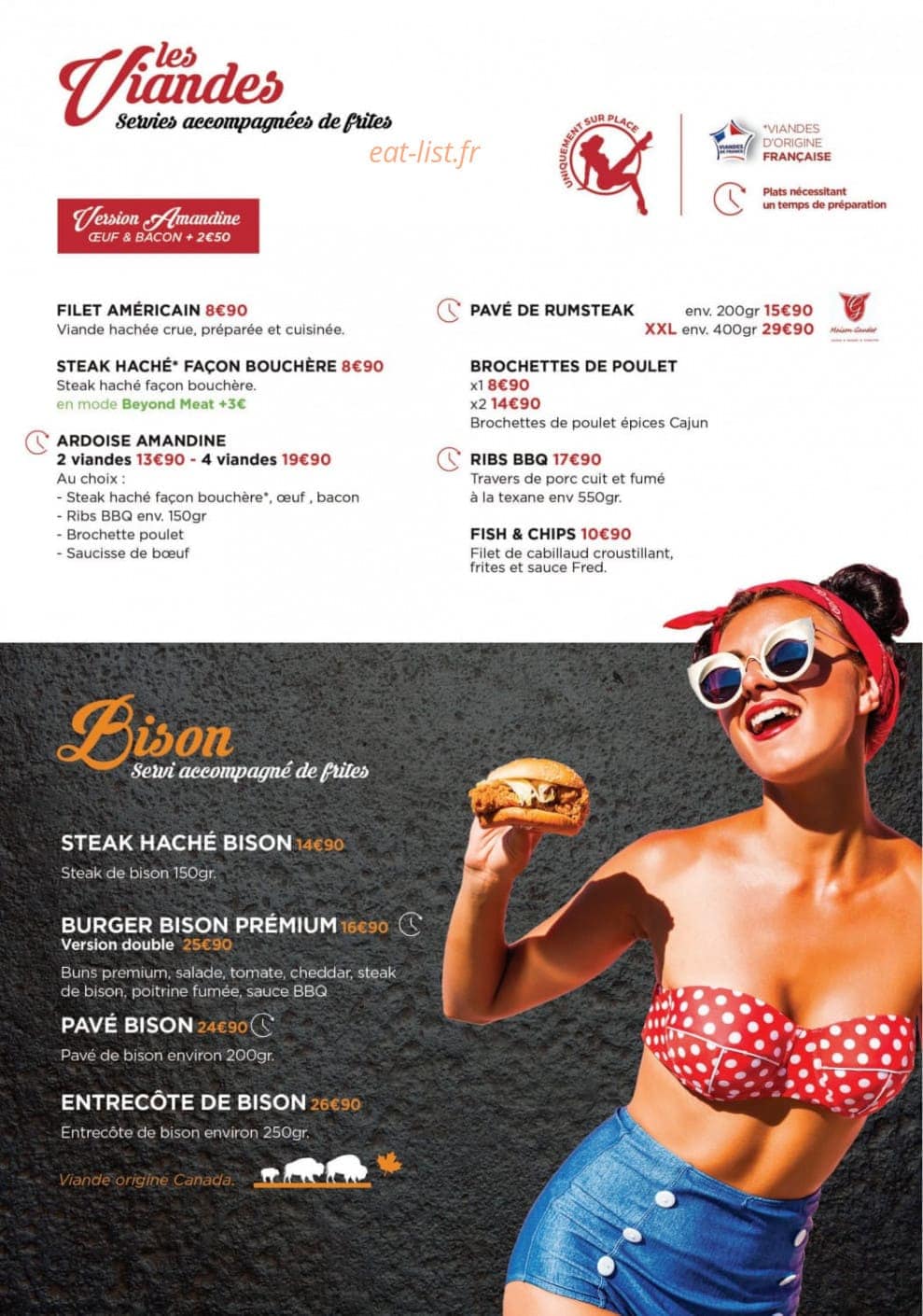 Chez Amandine — carte page 1