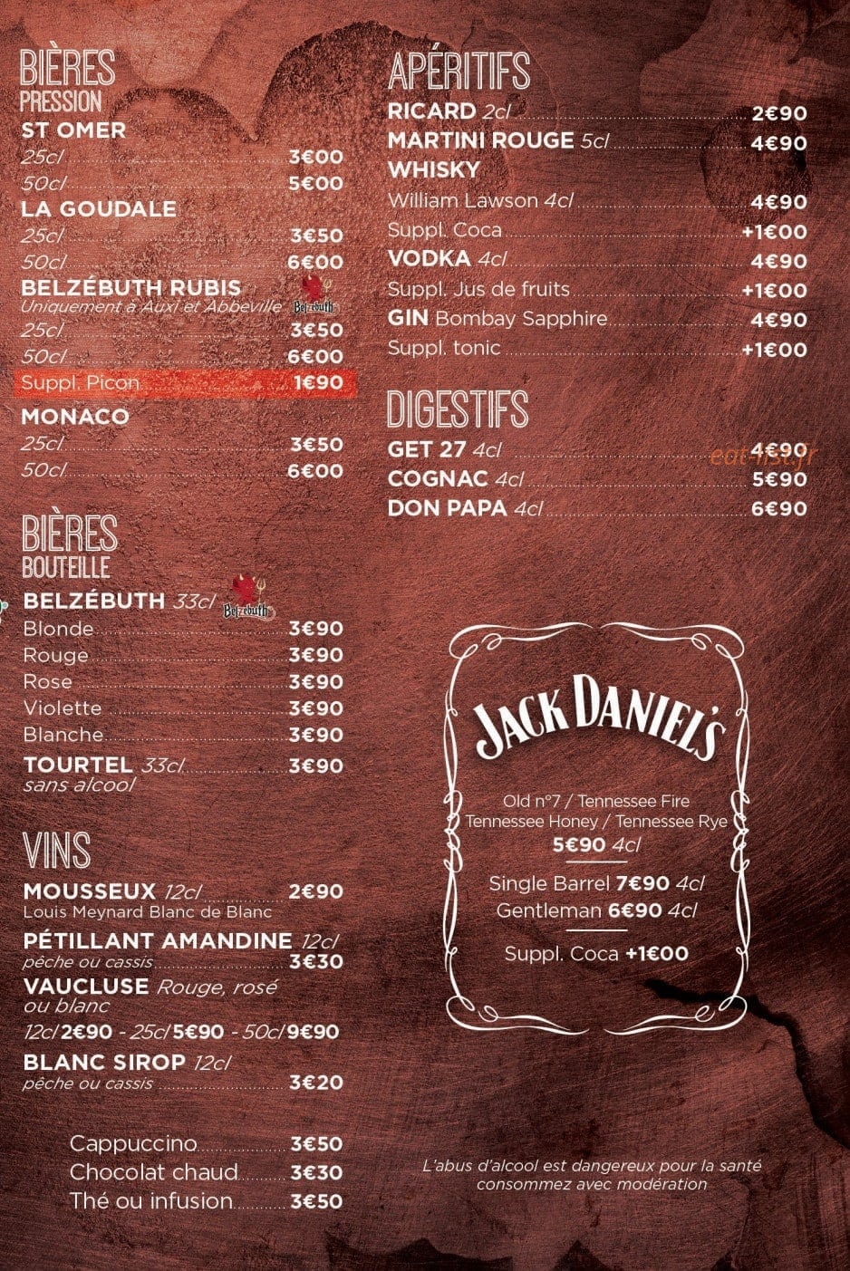 Chez Amandine — carte page 3