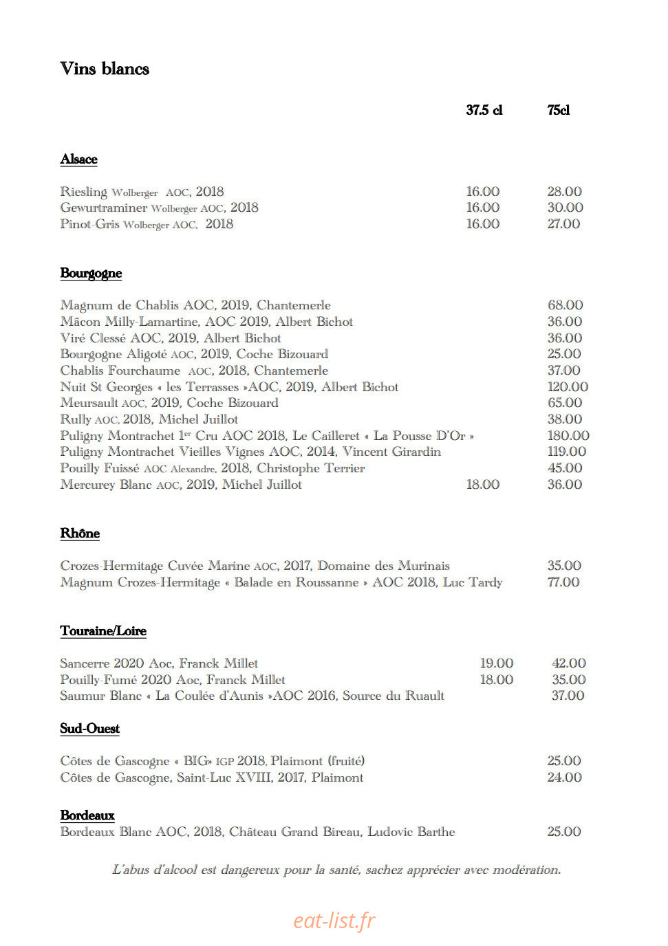 Dame Martine — carte page 4