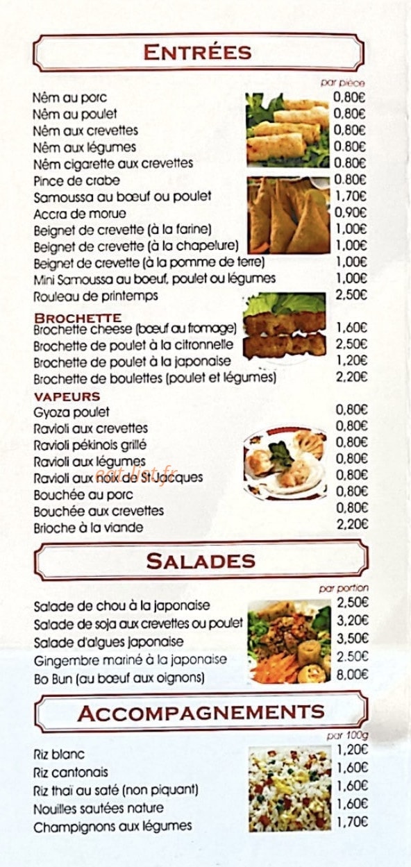 Délices d'Asie — carte page 2