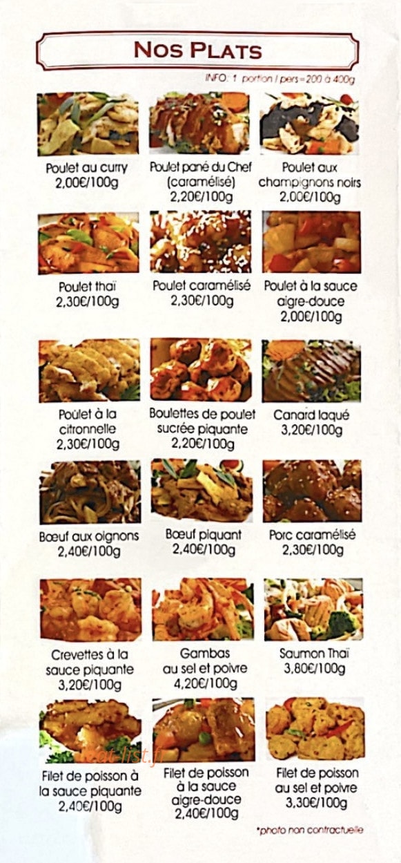 Délices d'Asie — carte page 3