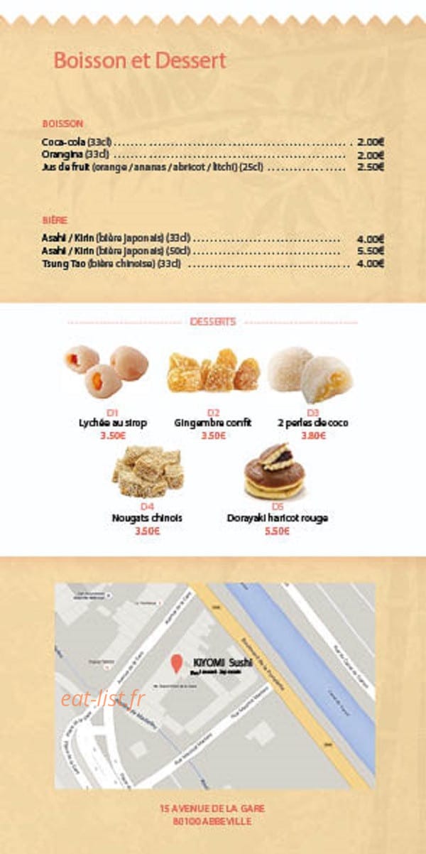 Kiyomi Sushi — carte page 9