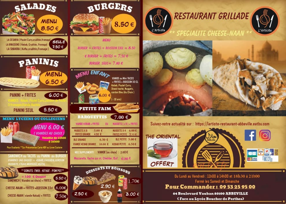 L'Artiste — carte page 2