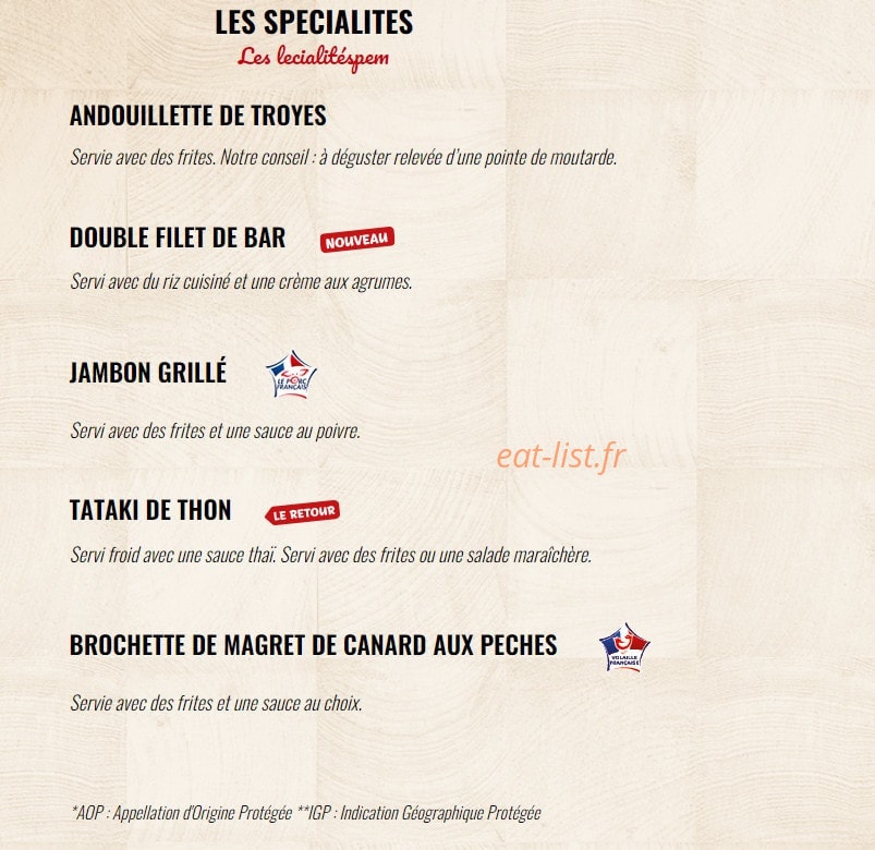 La Boucherie — carte page 6