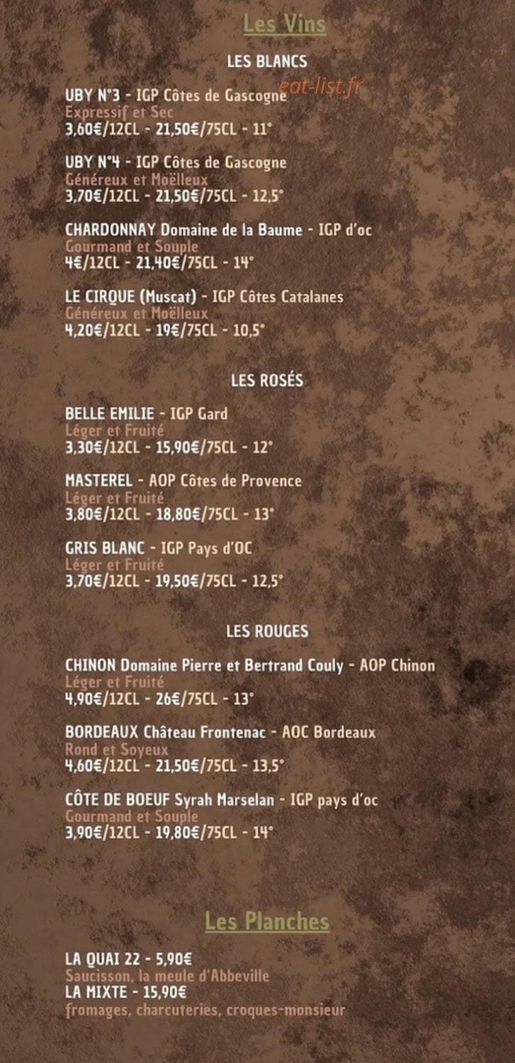 Quai 22 — carte page 2