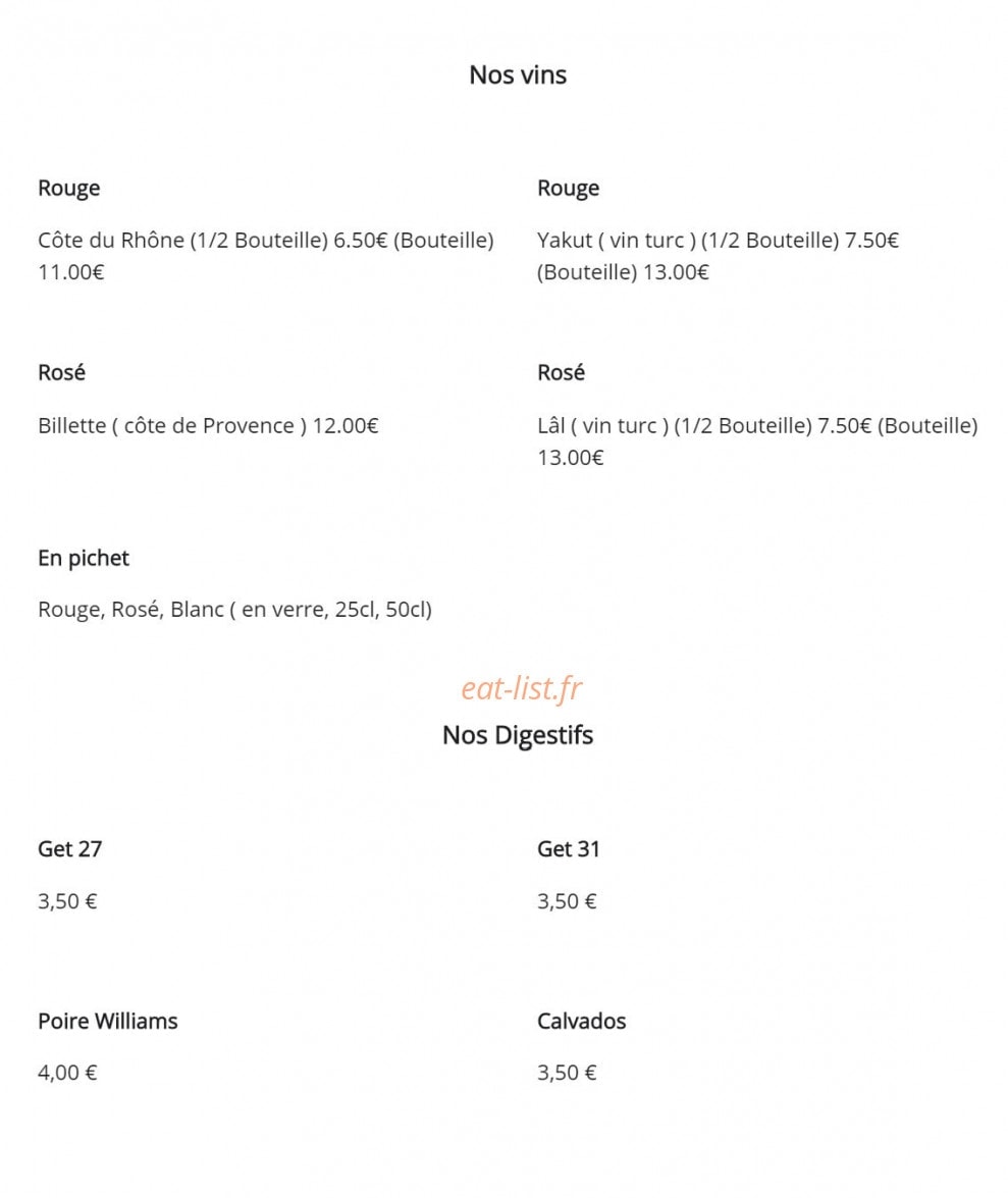 Restaurant Efes — carte page 7