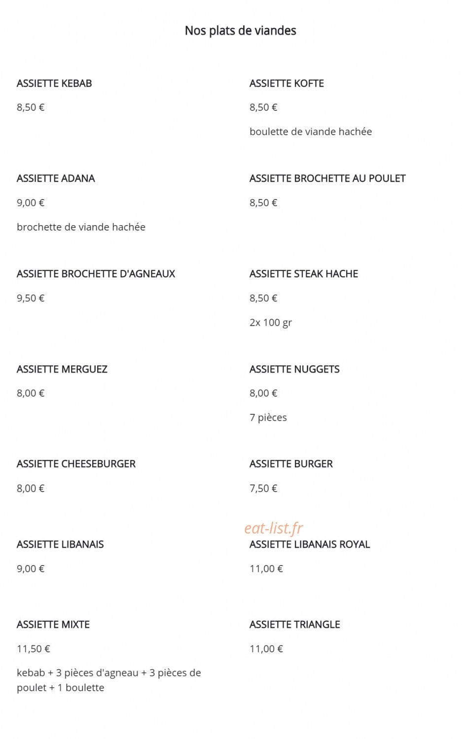 Restaurant Efes — carte page 4