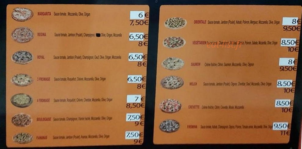 Restaurant Romina — carte page 1