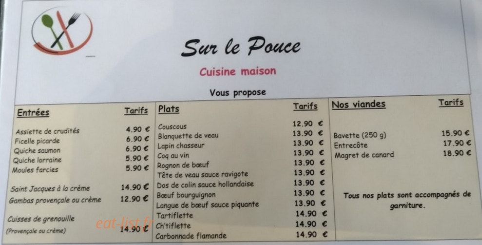 Sur le Pouce — carte page 1