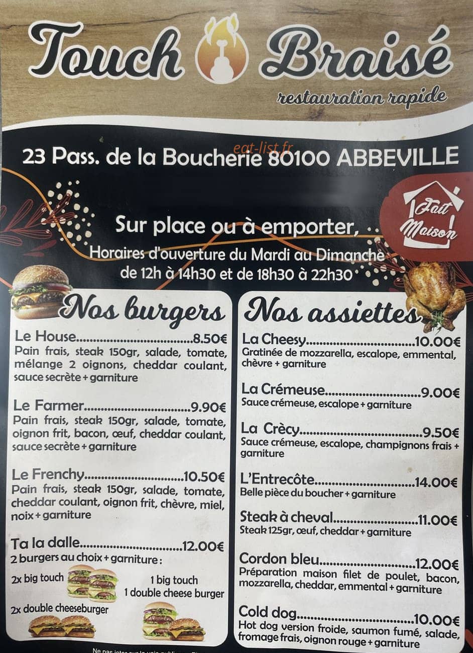 Touch Braisé — carte page 2