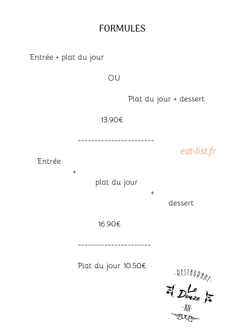 Le Douze — carte page 1