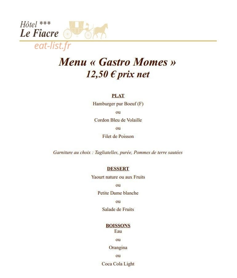 hotel restaurant Le Fiacre — carte page 5