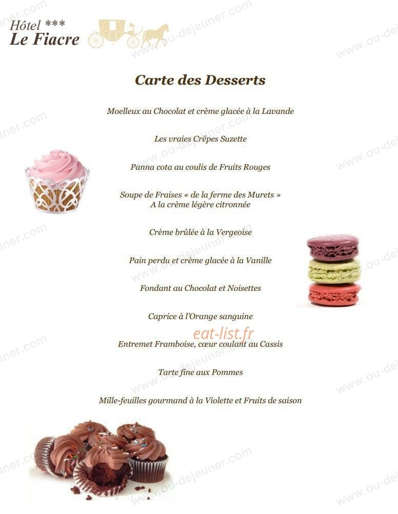 hotel restaurant Le Fiacre — carte page 6