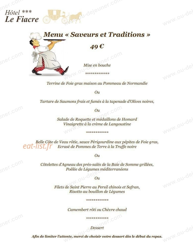 hotel restaurant Le Fiacre — carte page 4