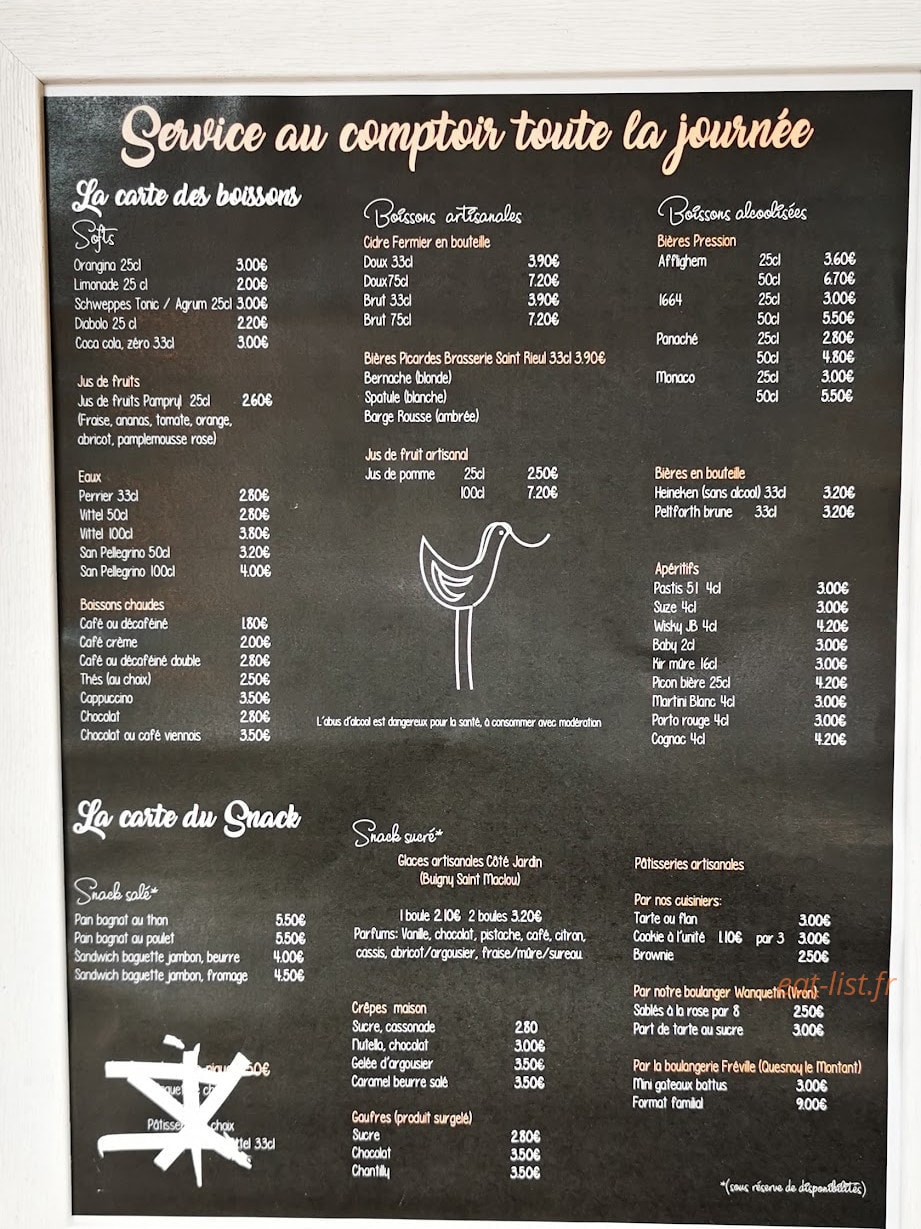 La Tablée du Marquenterre — carte page 1