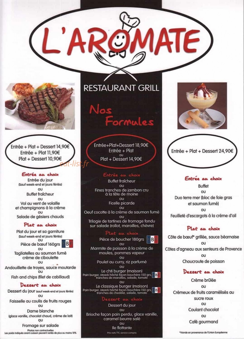 L'aromate — carte page 1