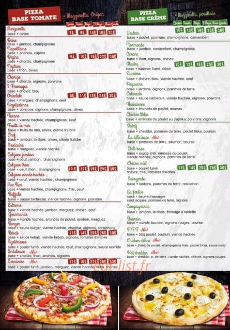 Pizza Palace — carte page 2