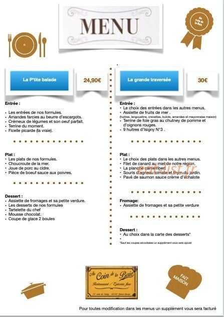 Au coin de la Baie — carte page 1