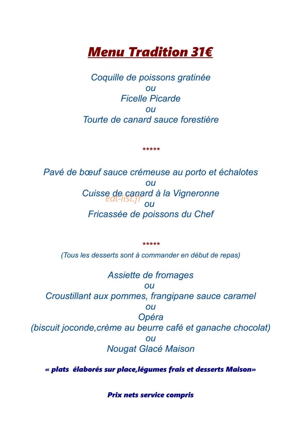 Auberge Du Colvert — carte page 4