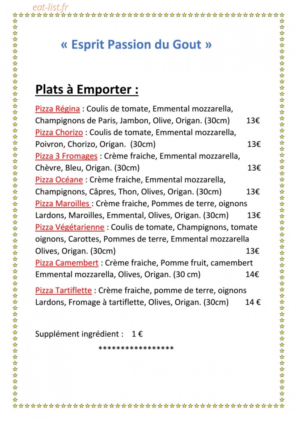 Esprit Passion Du Goût — carte page 3