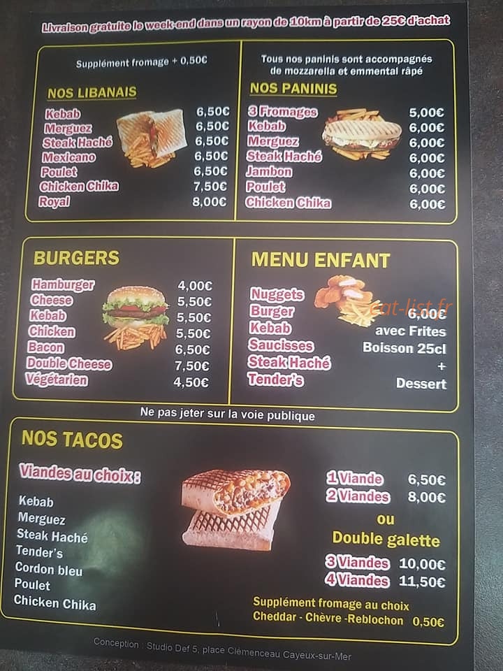 Oisemont kebab — carte page 3